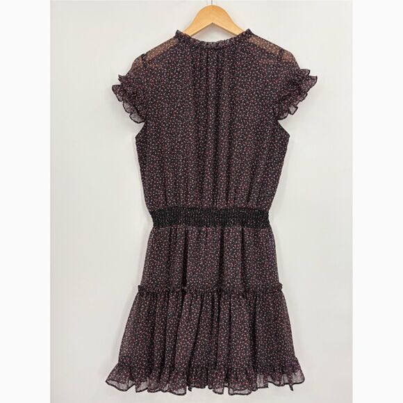 Rebecca Minkoff Lillian Ditsy Floral Blousan Dress, Size Large, Tiered Ruffle - Picture 1 of 10